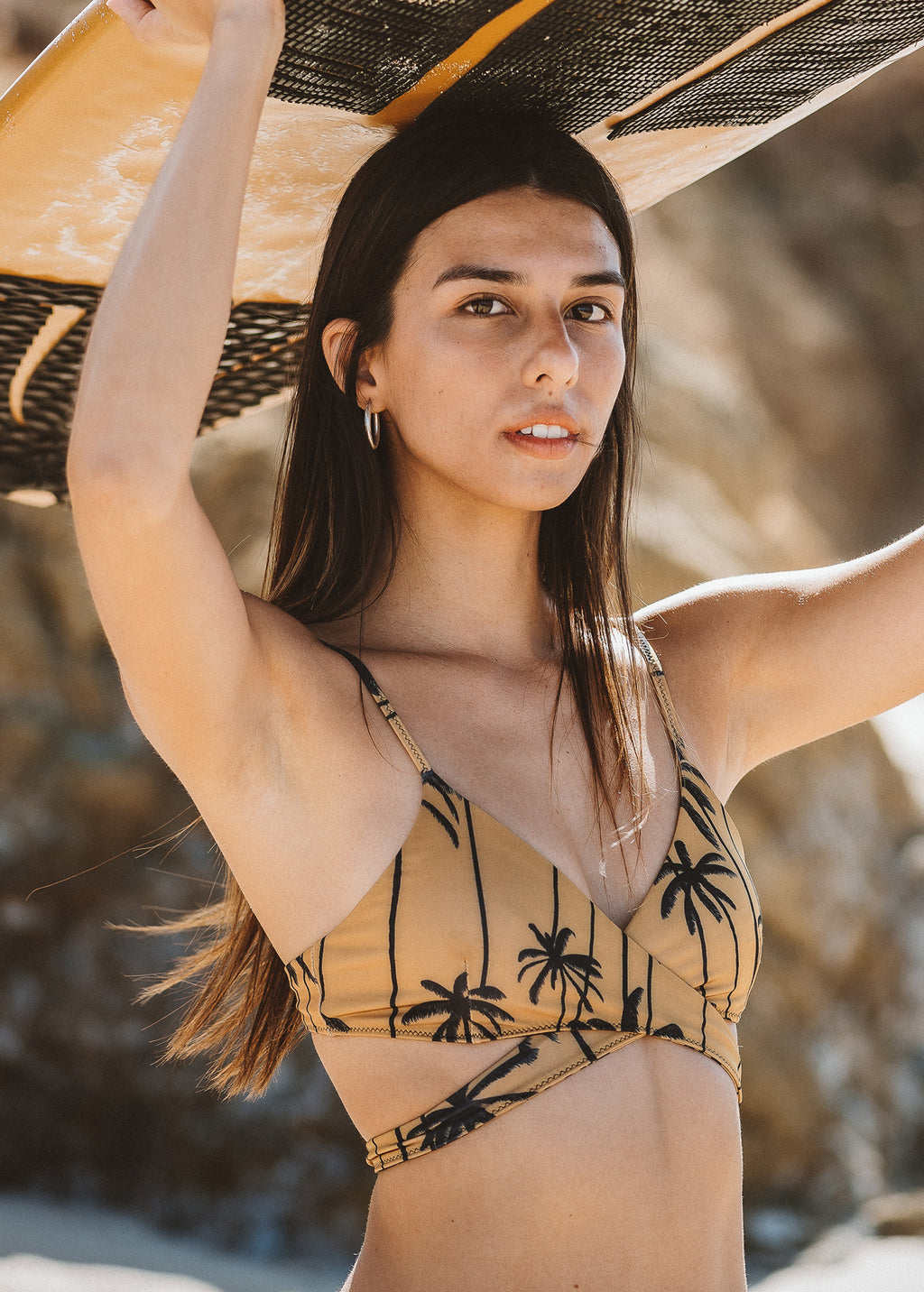 BAHAMA BIKINI TOP - MUSTARD PALM