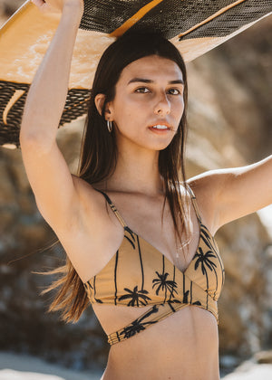 BAHAMA BIKINI TOP - MUSTARD PALM