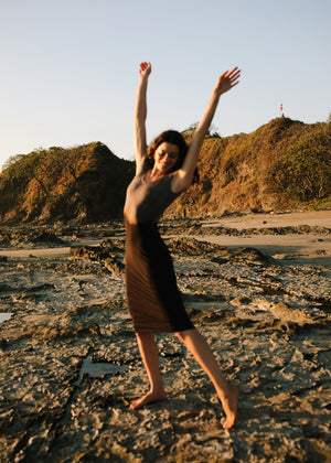GULLY DRESS - TIE DYE BLACK/GREY