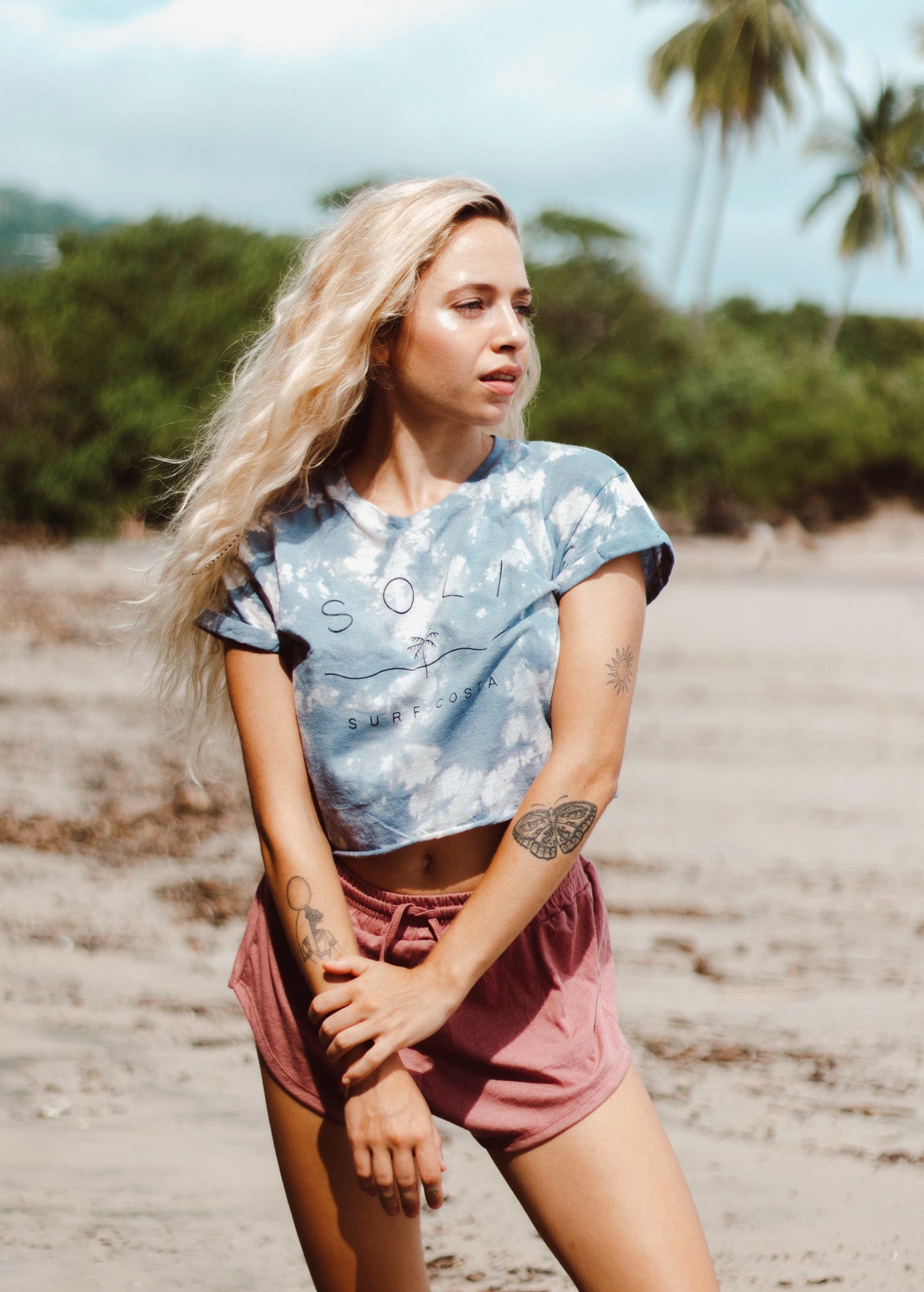 LOLA CROPPED TEE - SOLI PALM