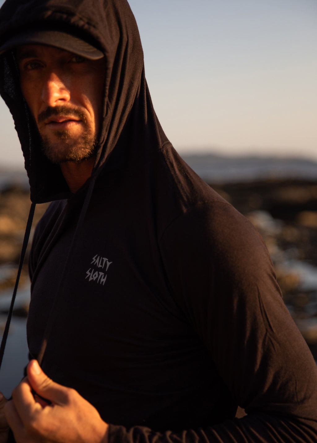 HOODIE - SALTY SLOTH BLACK
