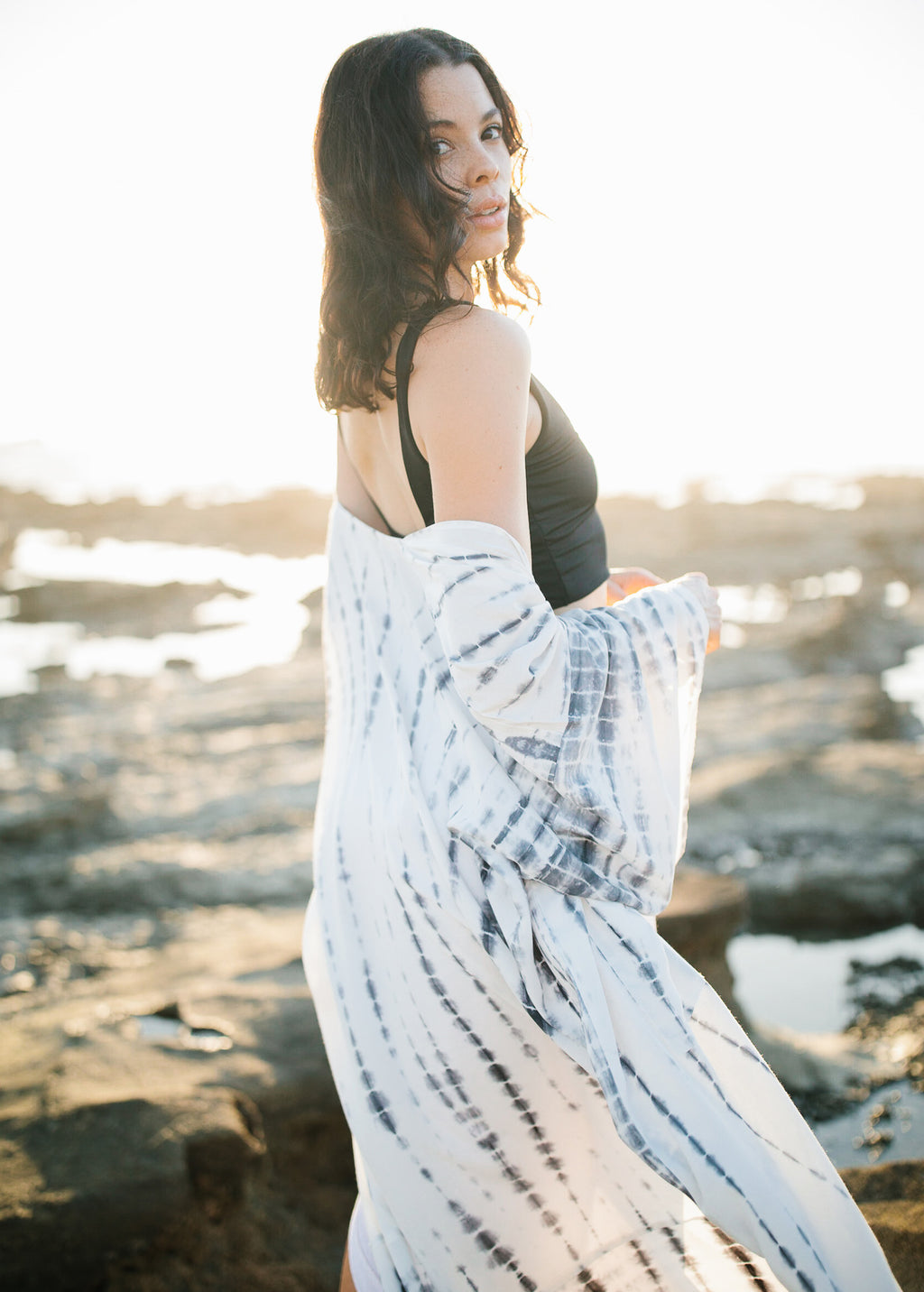 INDIA KIMONO - TIE DYE WHITE